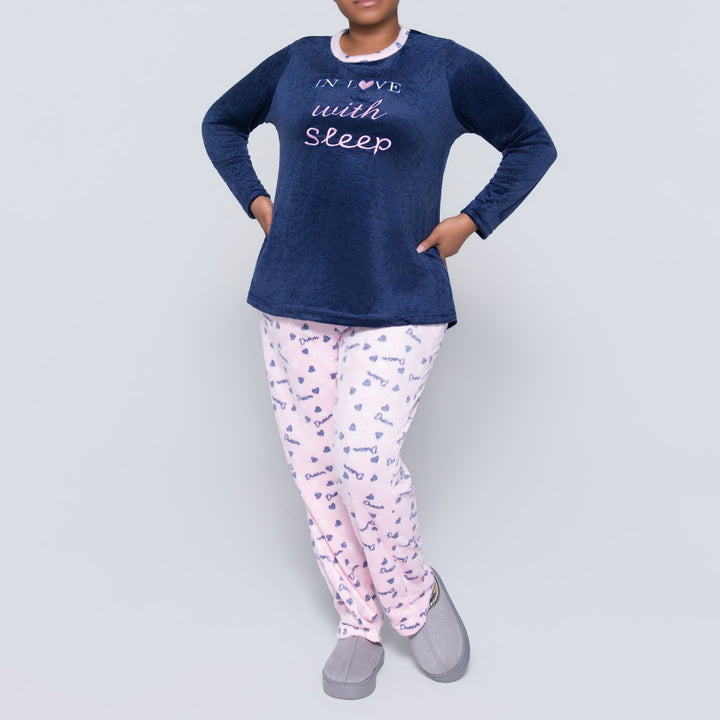 Printed Plus Size Embroidered Pyjamas