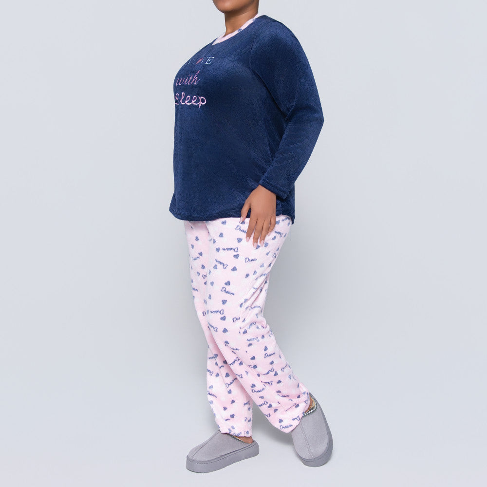 Printed Plus Size Embroidered Pyjamas