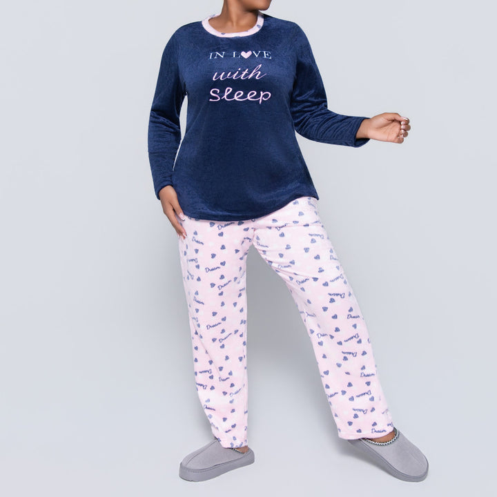 Printed Plus Size Embroidered Pyjamas