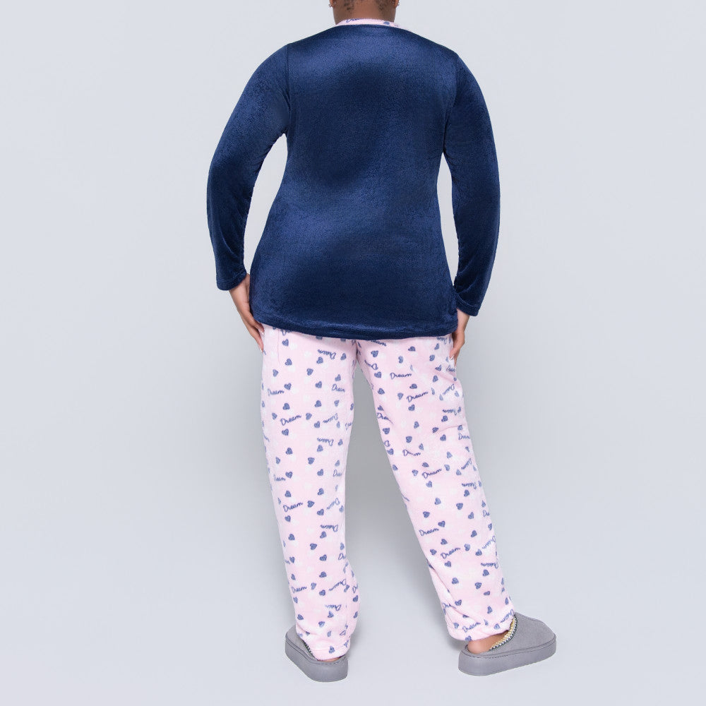 Printed Plus Size Embroidered Pyjamas
