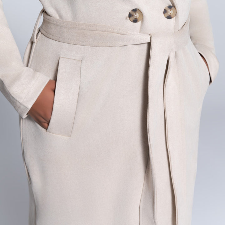 Plus Size Fawn Long Sleeve Suede Scuba Jacket