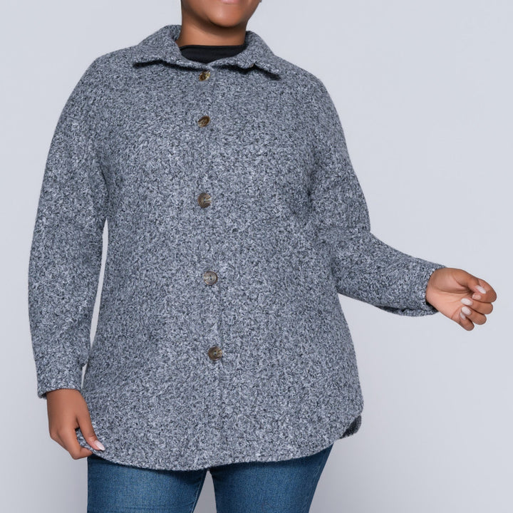 Plus Size Grey Shacket