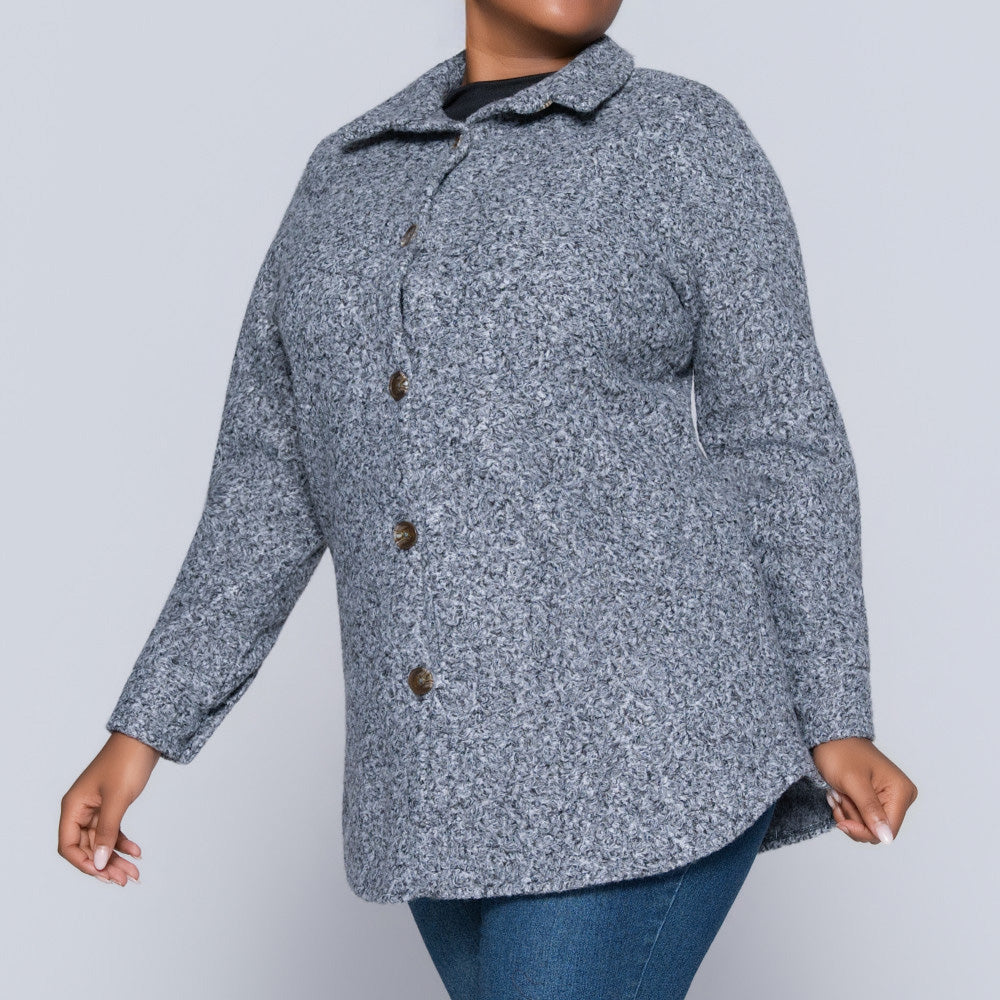 Plus Size Grey Shacket
