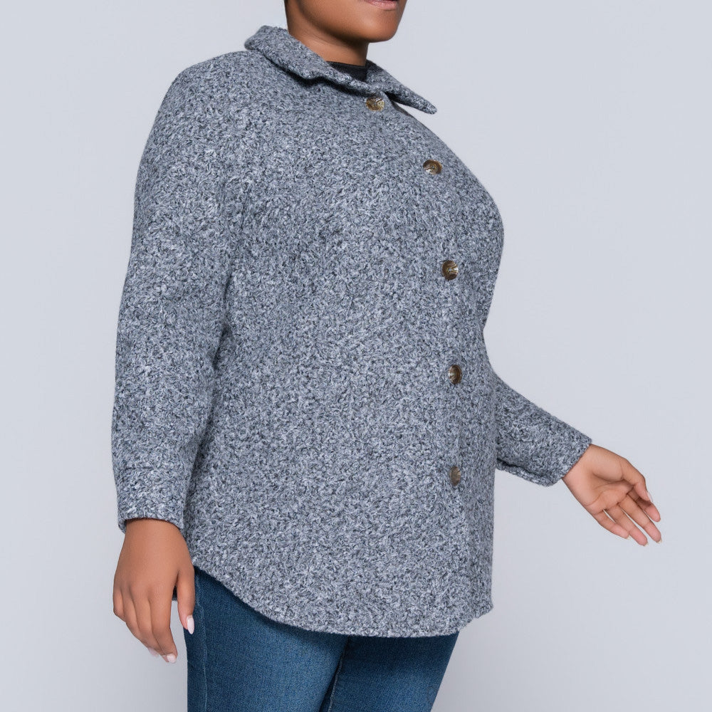 Plus Size Grey Shacket