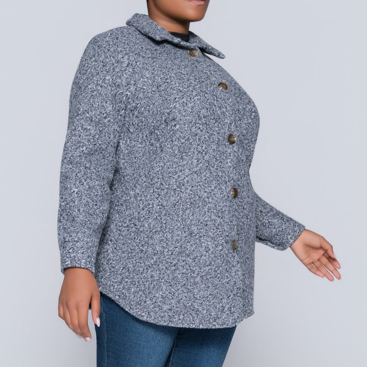 Plus Size Grey Shacket
