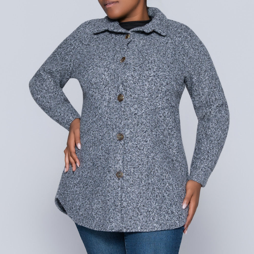 Plus Size Grey Shacket