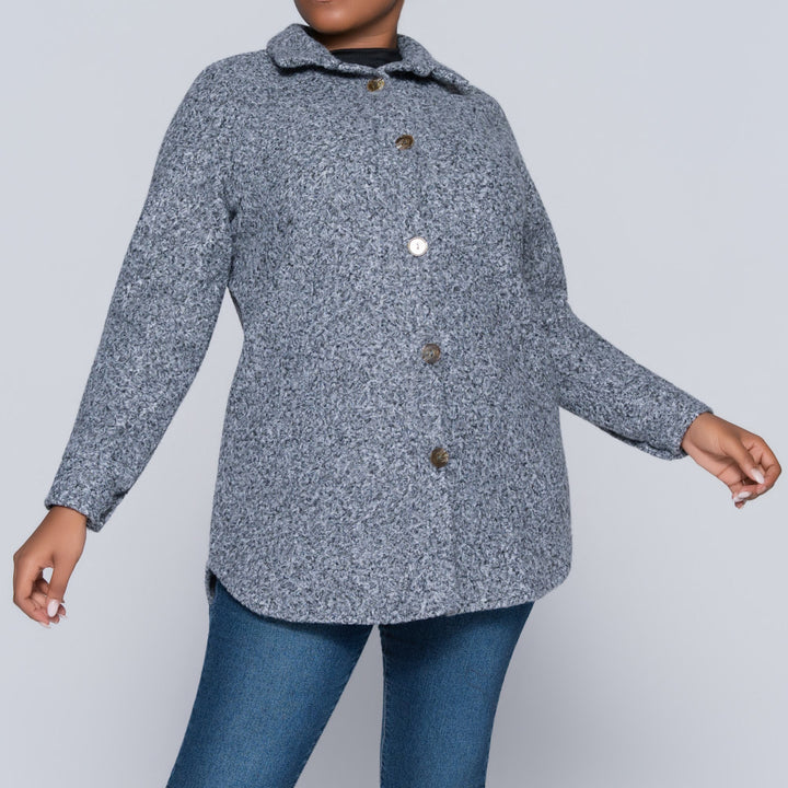Plus Size Grey Shacket