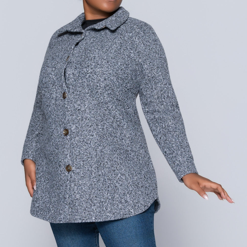 Plus Size Grey Shacket