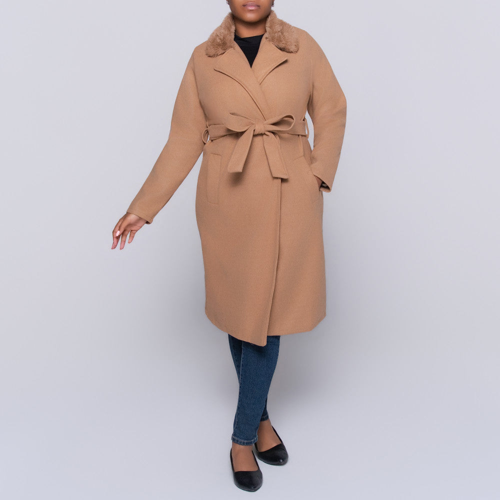 Camel Plus Size Fur Edit Melton Jacket – Fashion World ZA