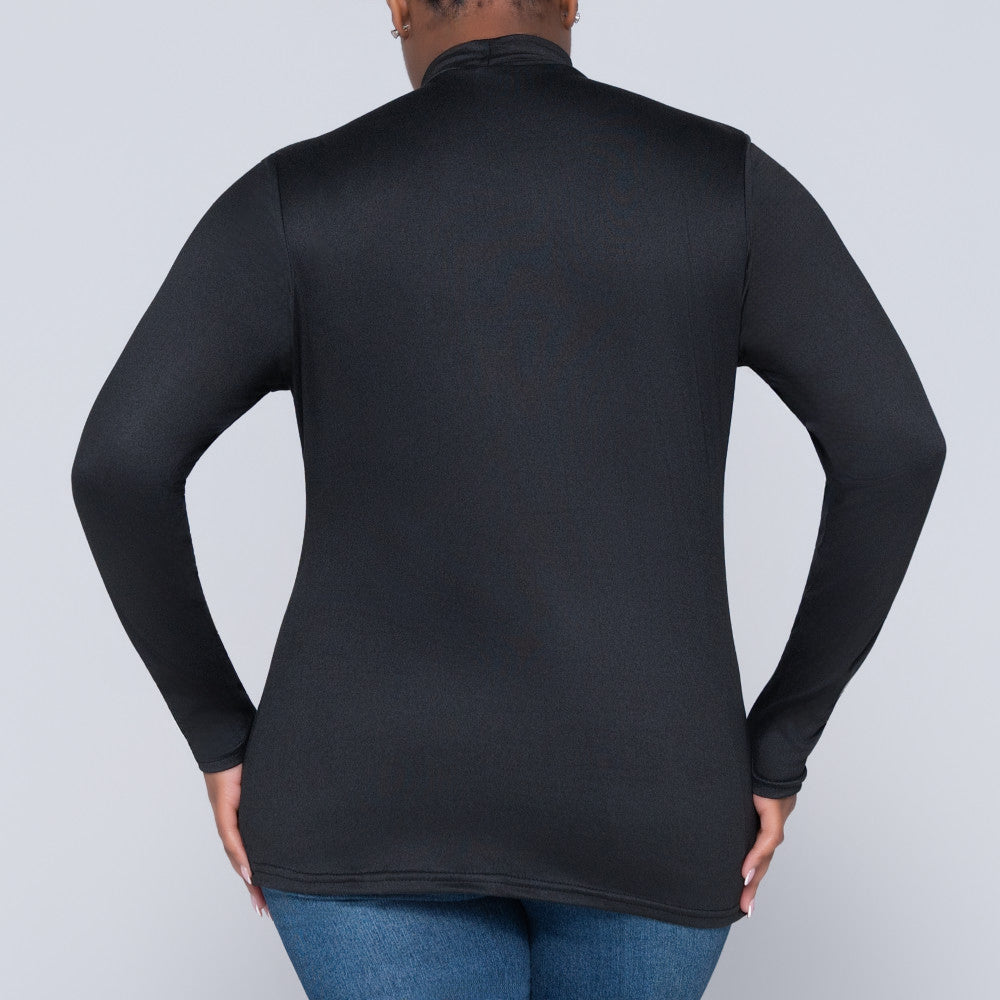 Black Plus Size Turtle Neck Top