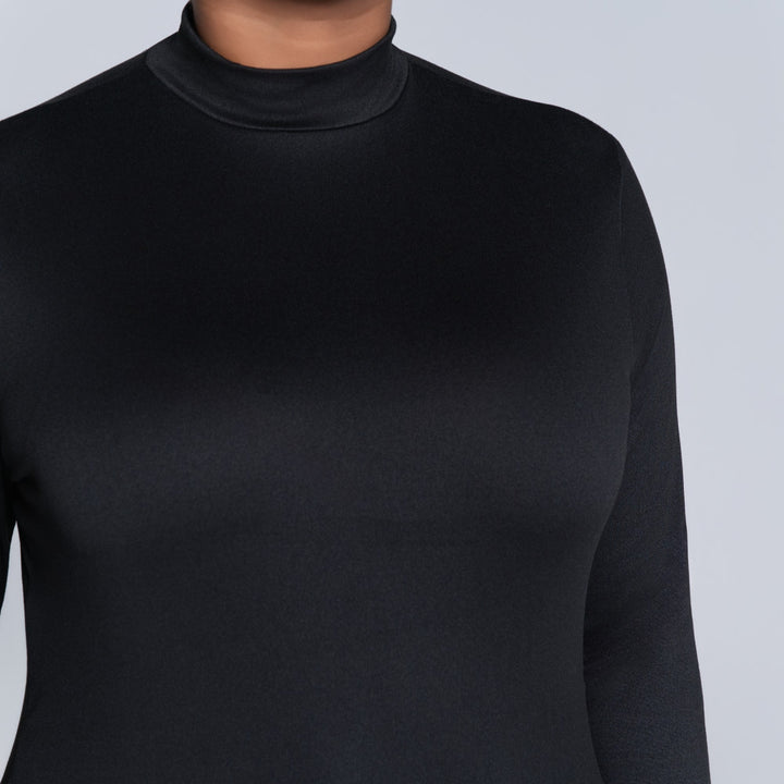 Black Plus Size Turtle Neck Top