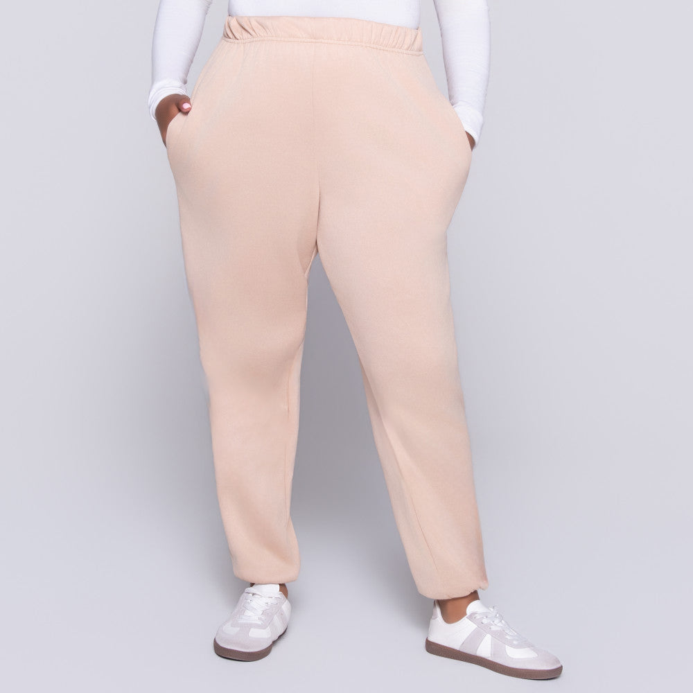 Taupe Plus Size Track Pants