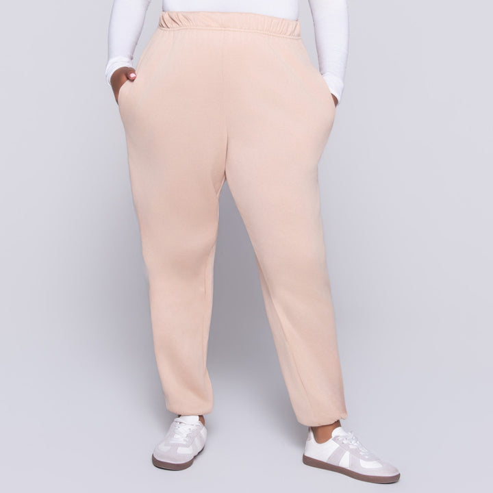 Taupe Plus Size Track Pants