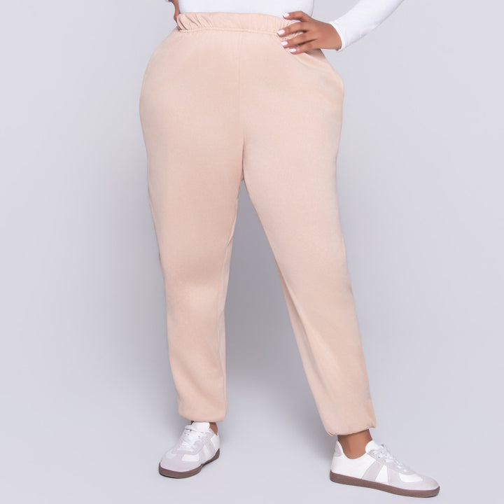 Taupe Plus Size Track Pants