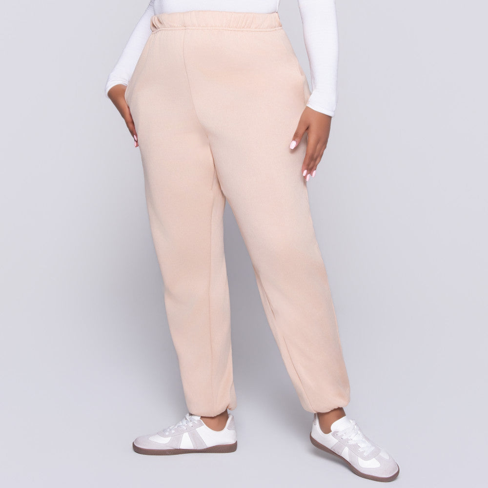 Taupe Plus Size Track Pants