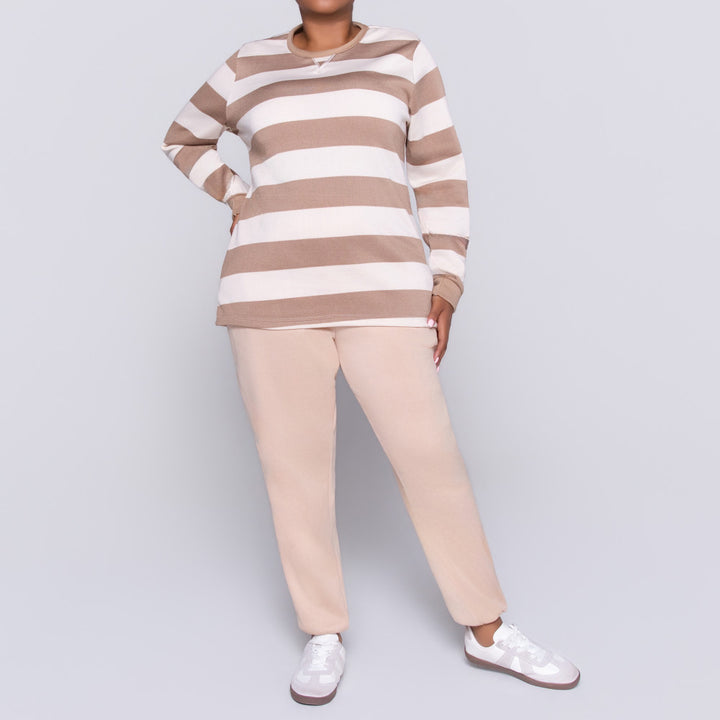 Taupe Plus Size Track Pants