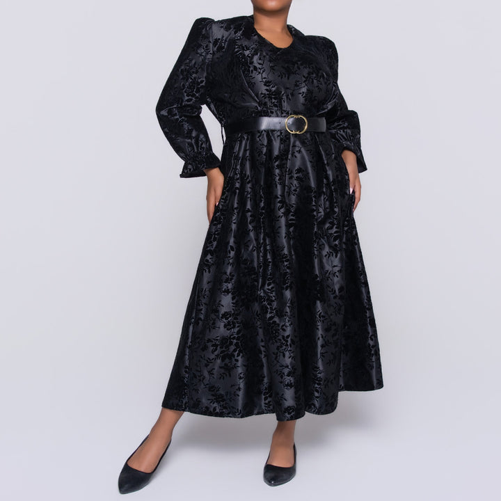 Plus Size Black Satin Dress