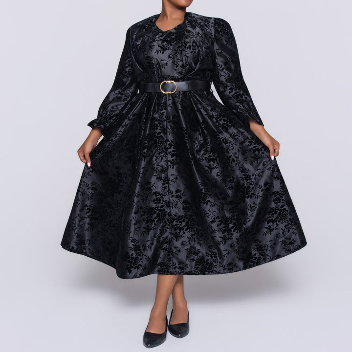 Plus Size Black Satin Dress