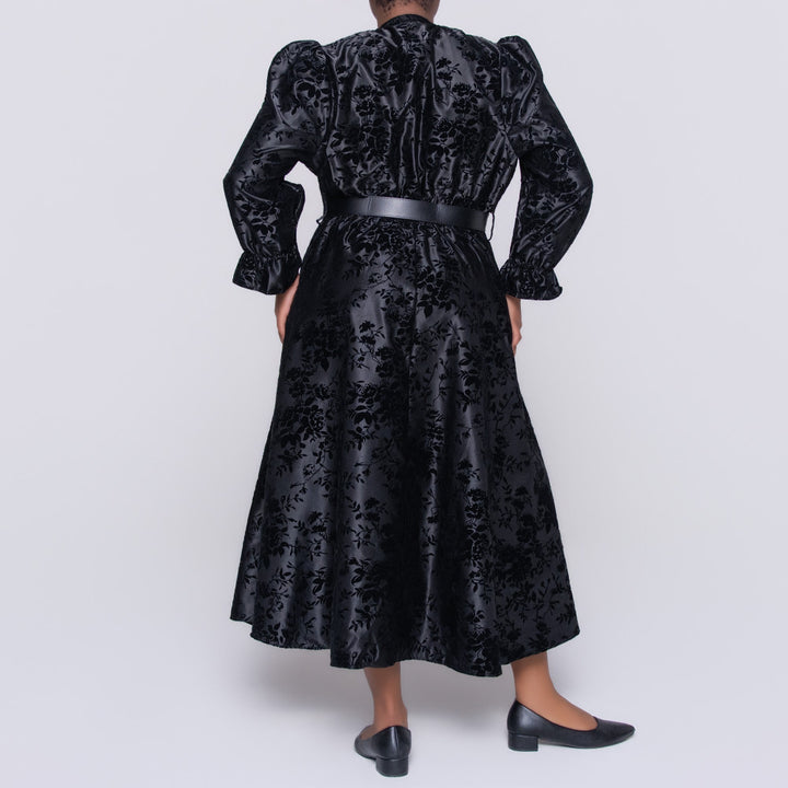 Plus Size Black Satin Dress