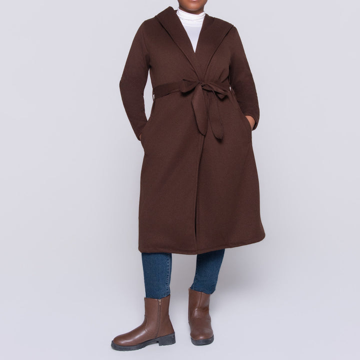 Plus Size Long Sleeve Melton Jacket