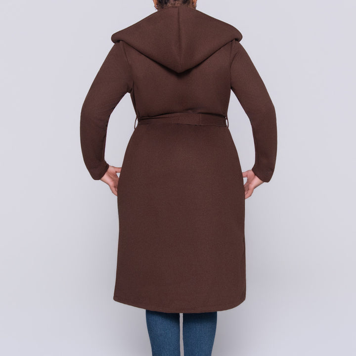 Plus Size Long Sleeve Melton Jacket