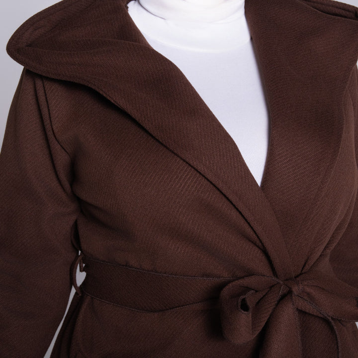 Plus Size Long Sleeve Melton Jacket