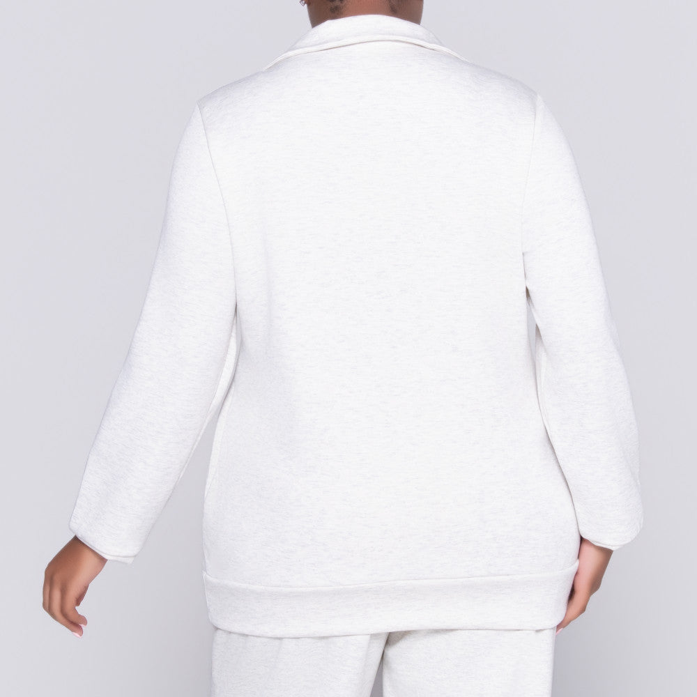 Plus Size Oatmeal Modal Scuba Top