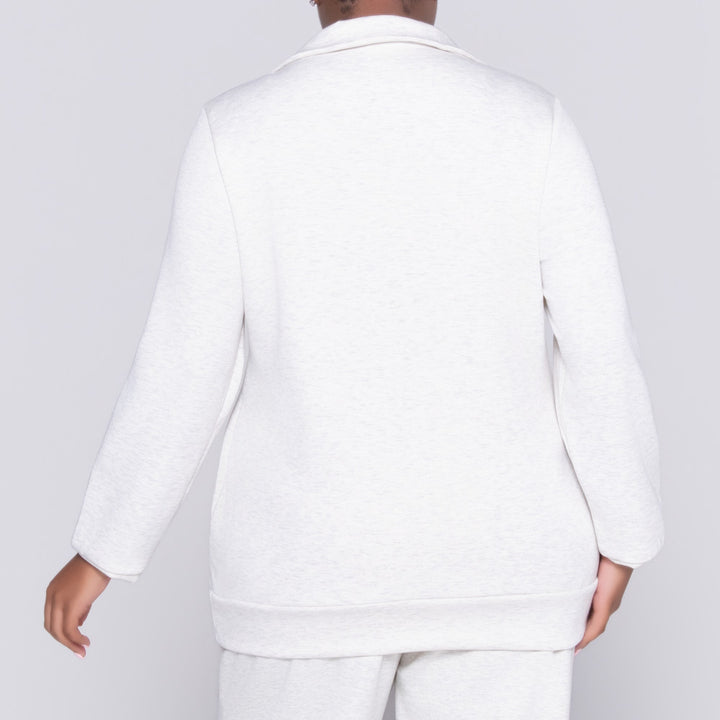 Plus Size Oatmeal Modal Scuba Top