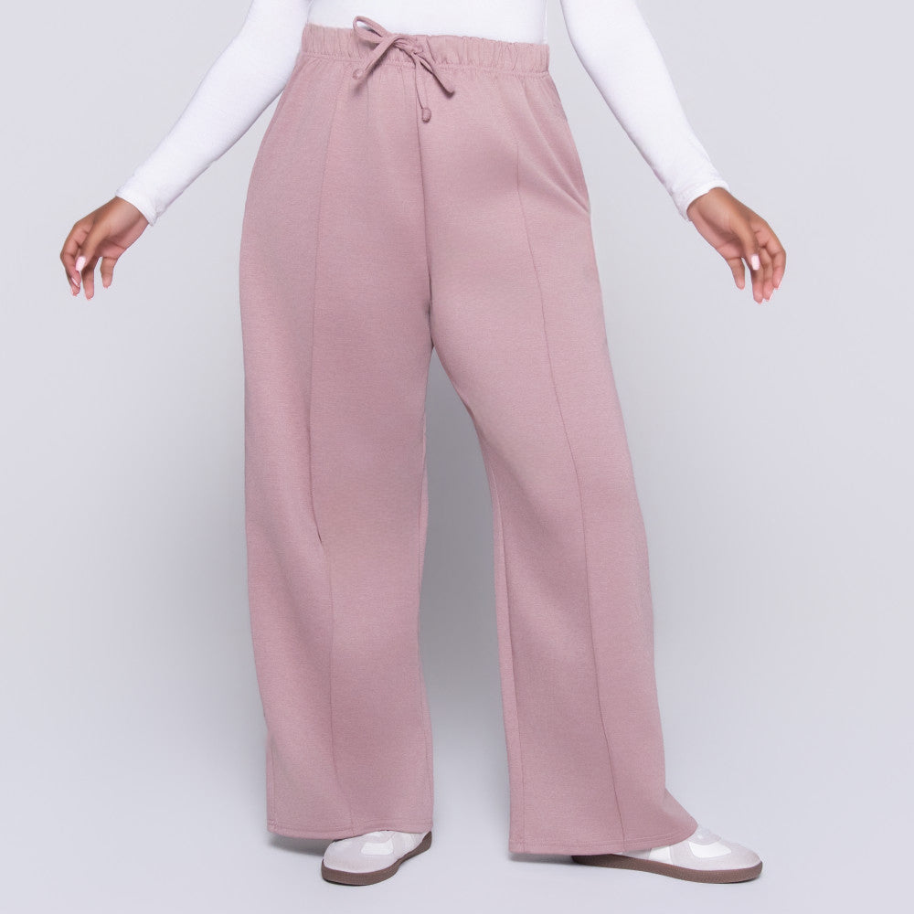 Plus Size Mauve Modal Scuba Pants