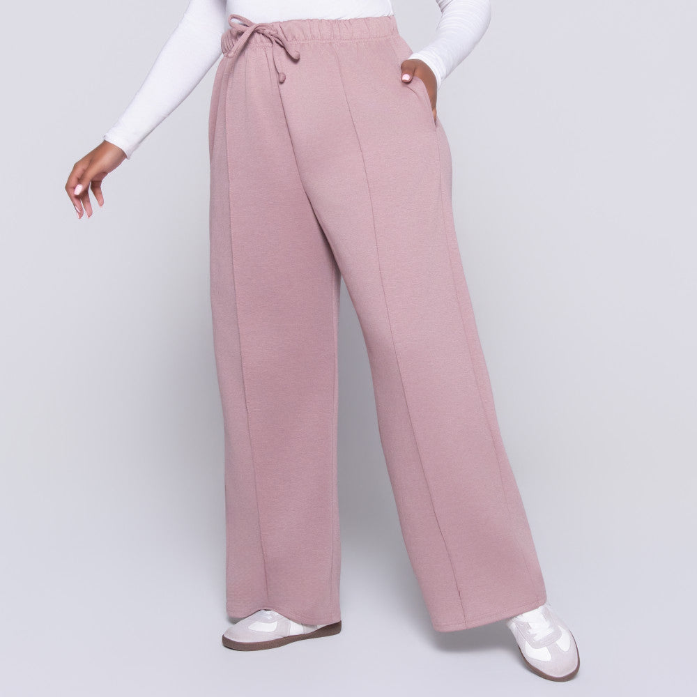 Plus Size Mauve Modal Scuba Pants
