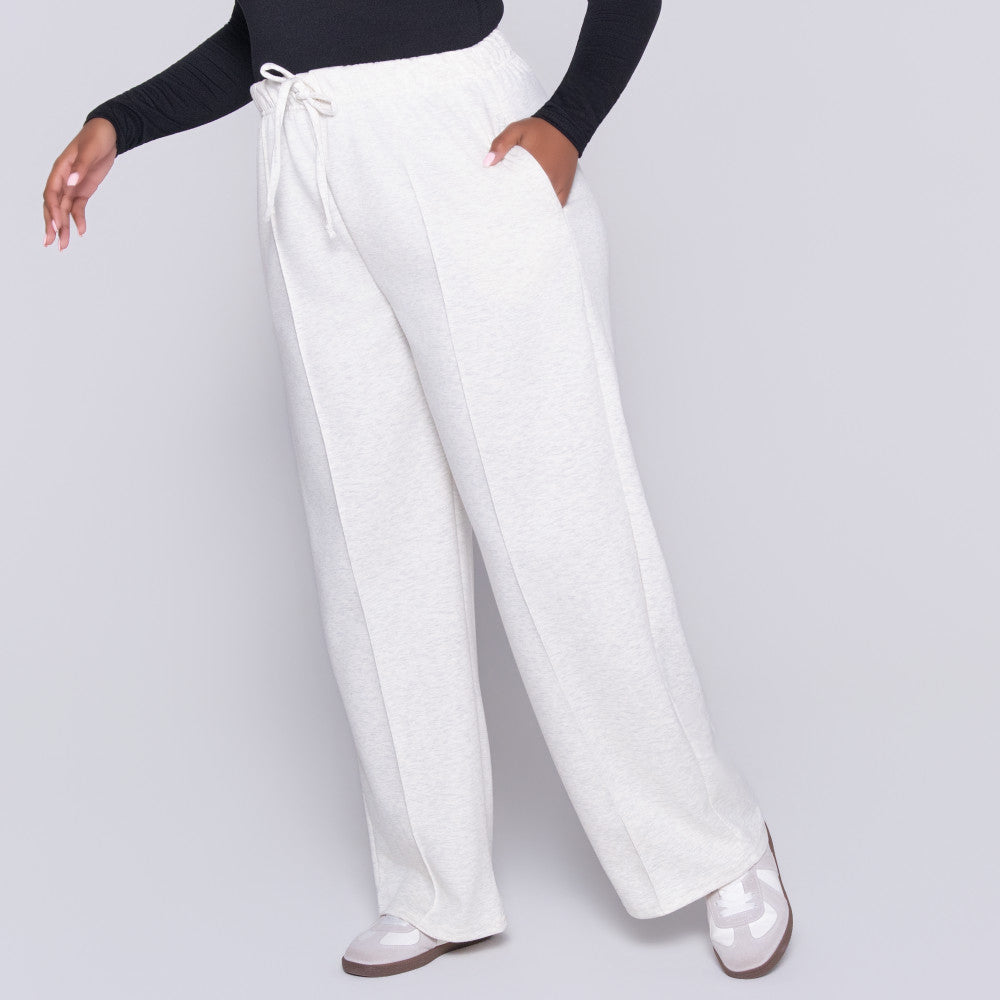 Plus Size Oatmeal Modal Scuba Pants