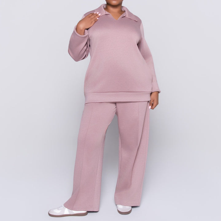 Plus Size Mauve Modal Scuba Pants