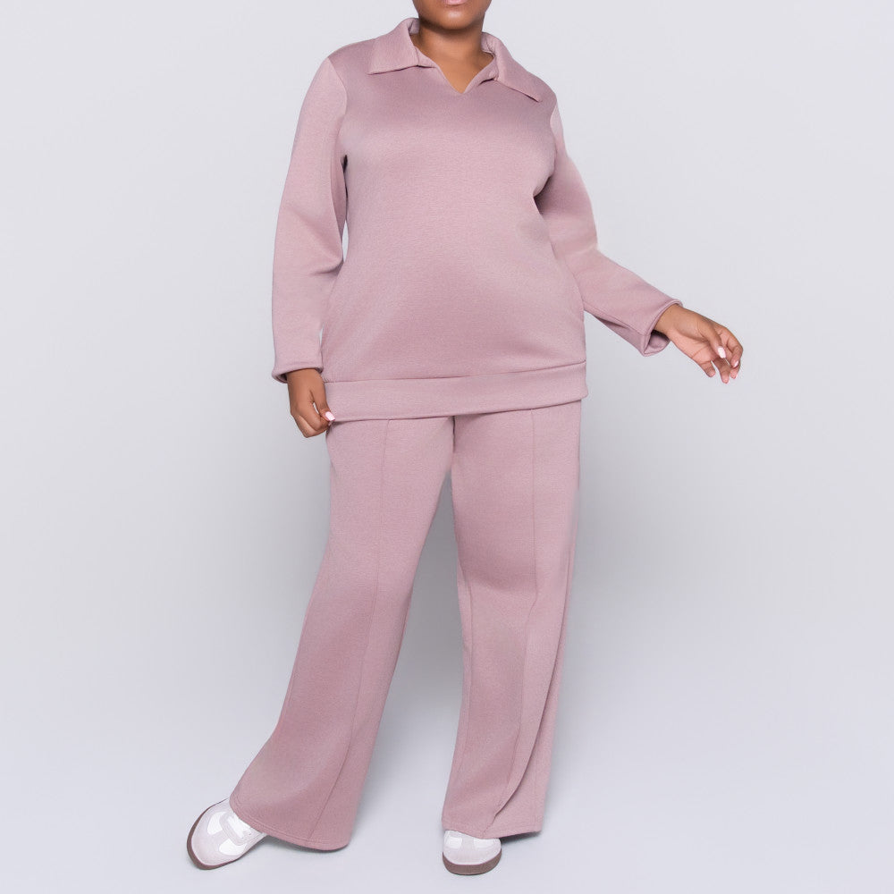 Plus Size Mauve Modal Scuba Top