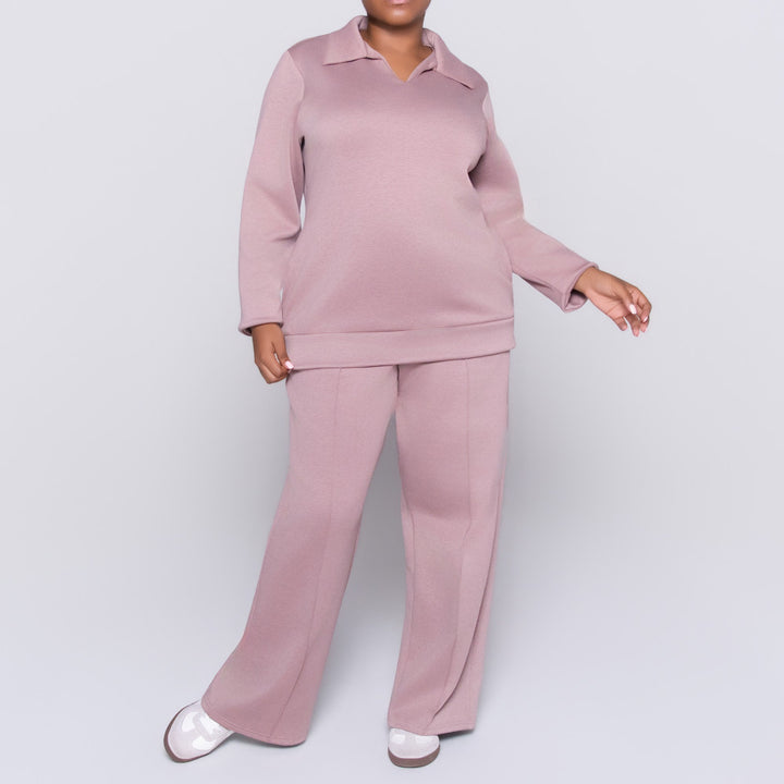 Plus Size Mauve Modal Scuba Top