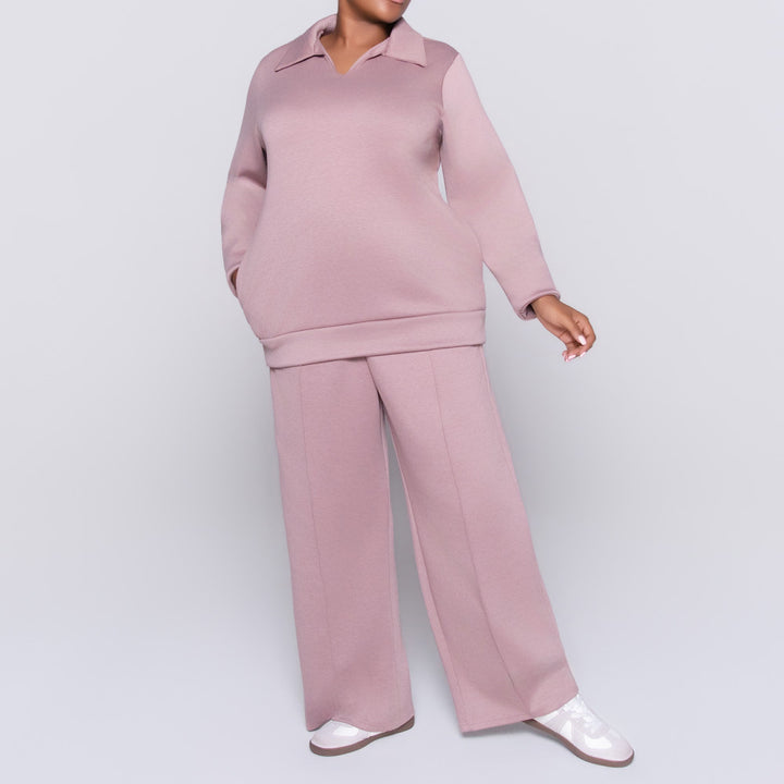 Plus Size Mauve Modal Scuba Top