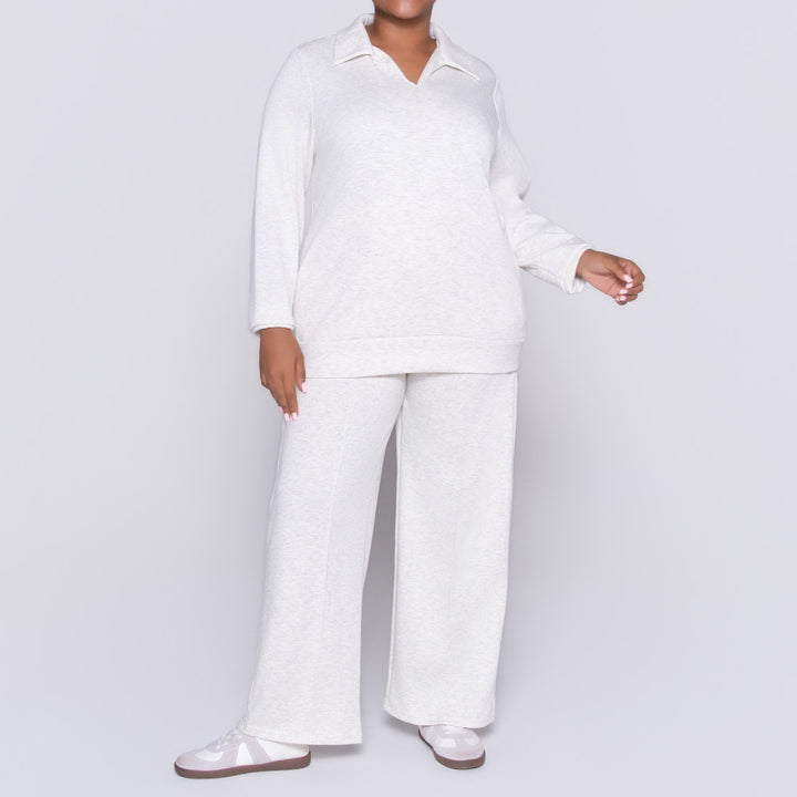 Plus Size Oatmeal Modal Scuba Pants