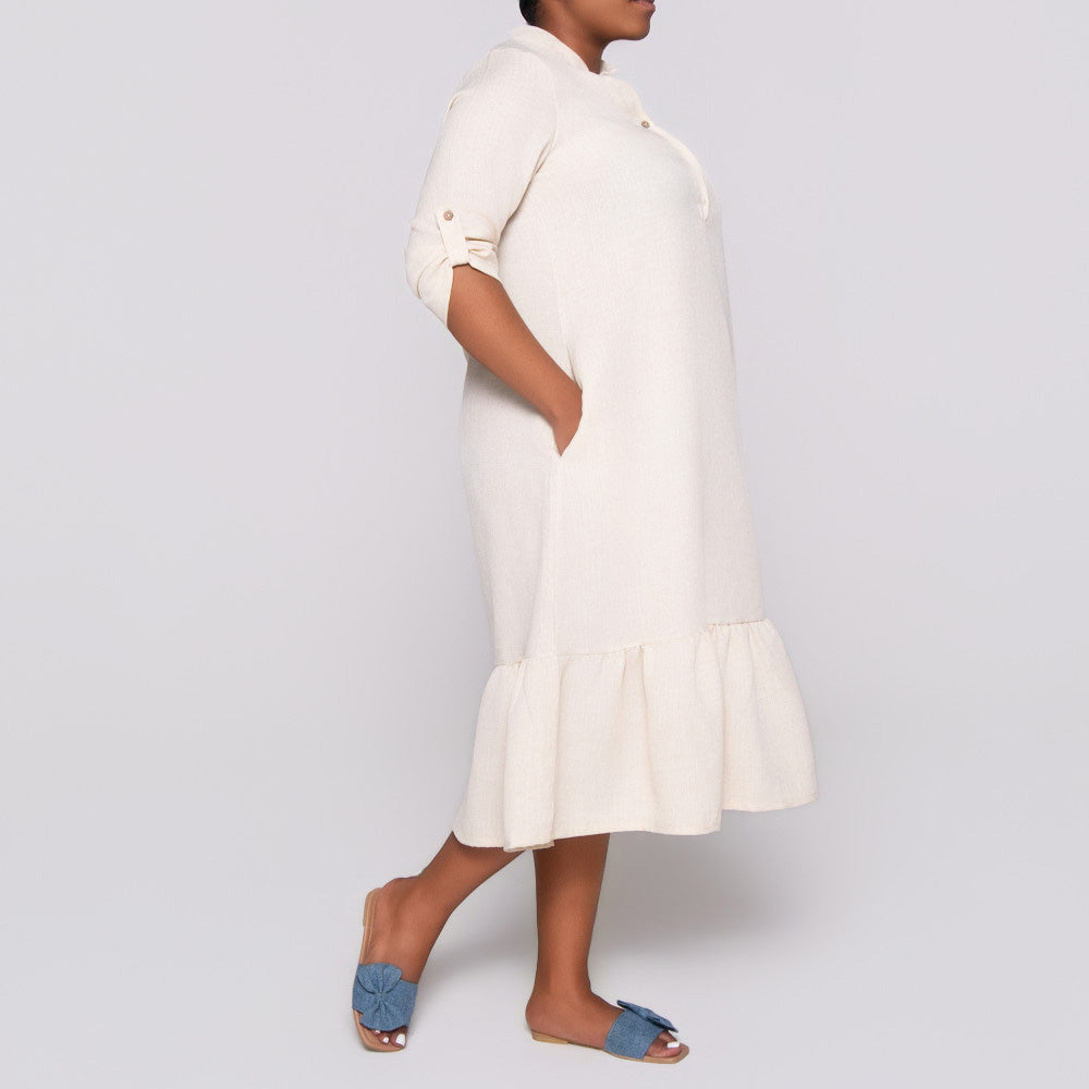 Plus Size Linen Tiered Tunic