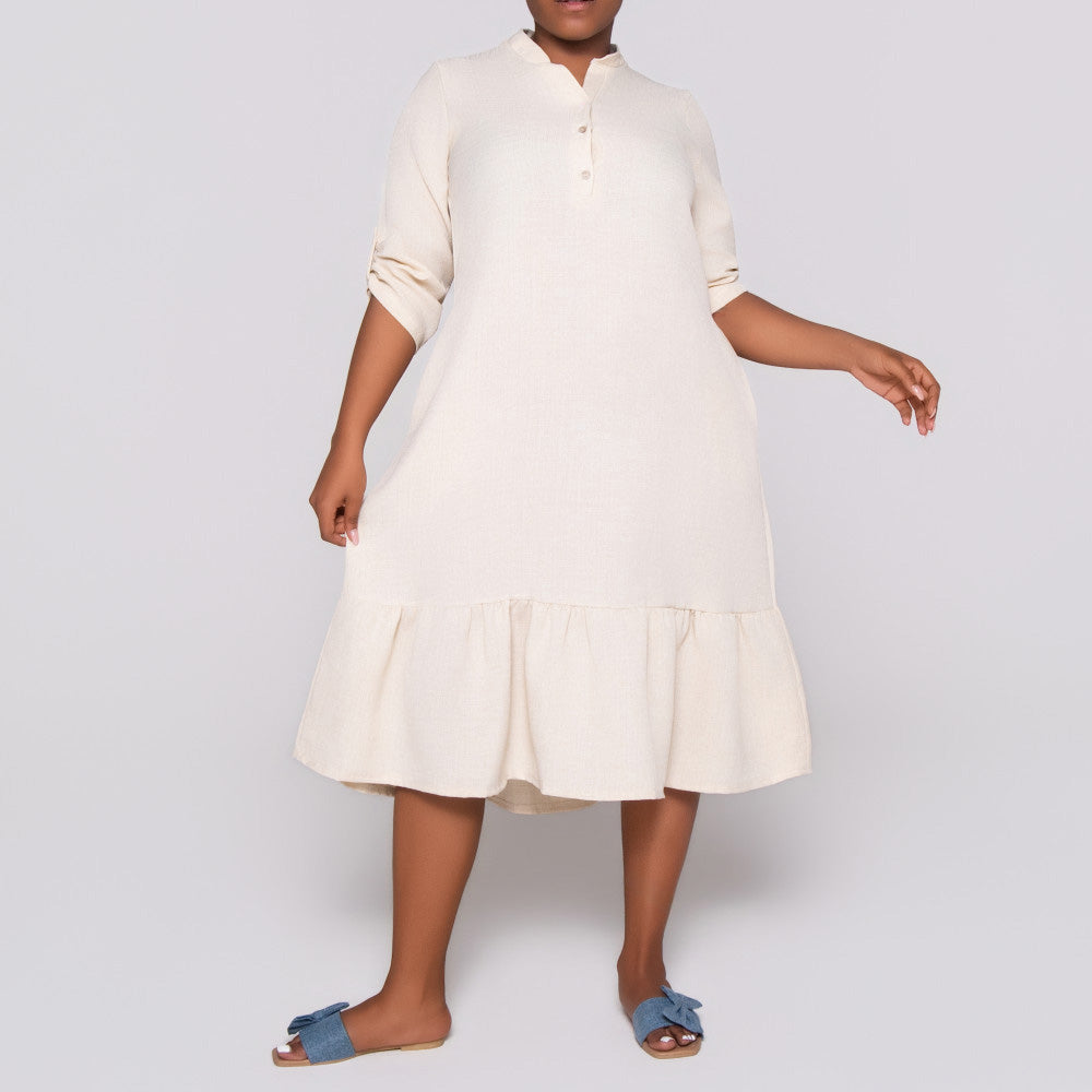 Plus Size Linen Tiered Tunic