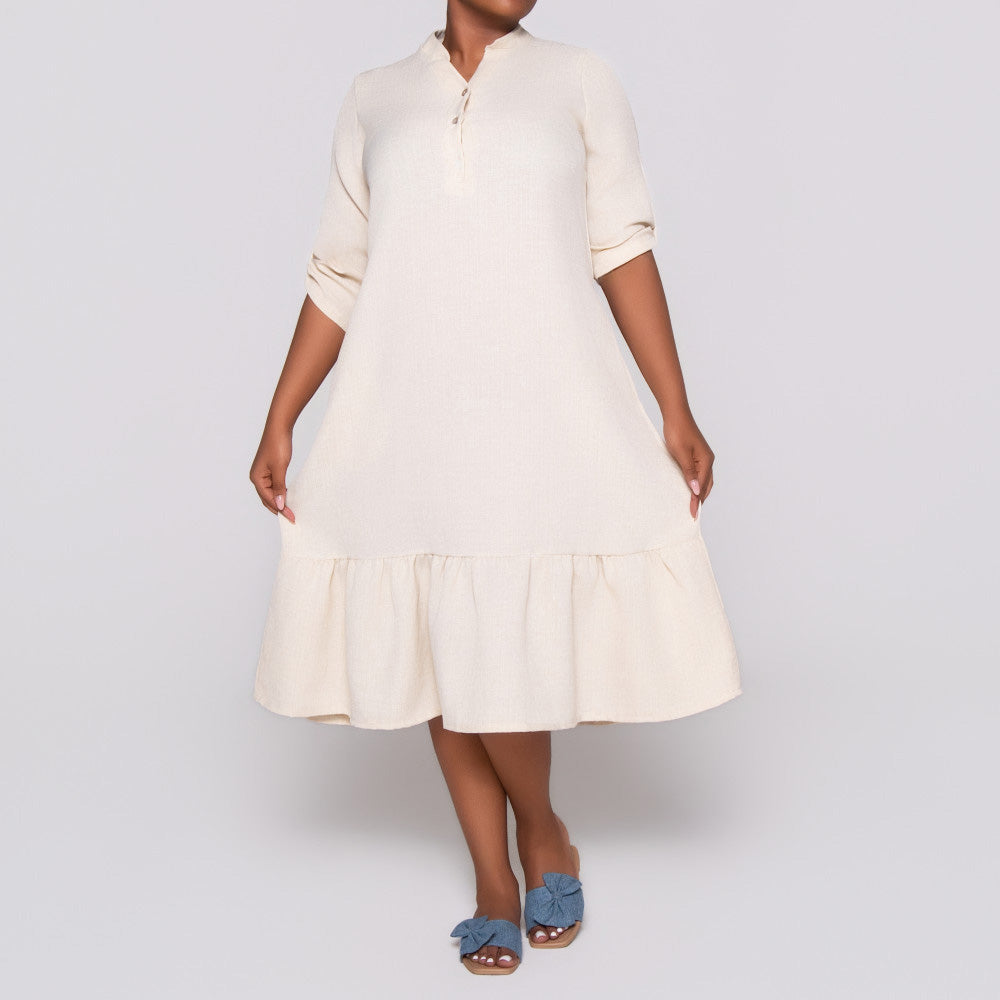 Plus Size Linen Tiered Tunic