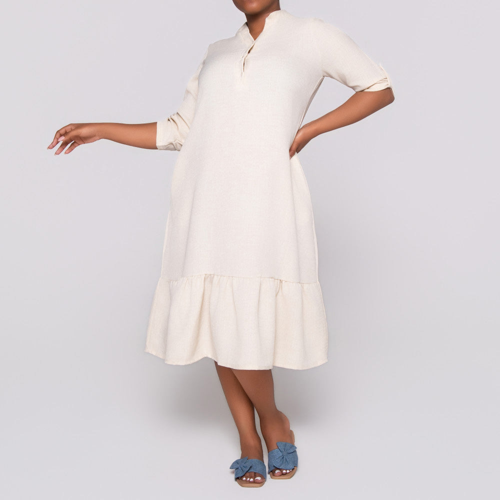 Plus Size Linen Tiered Tunic