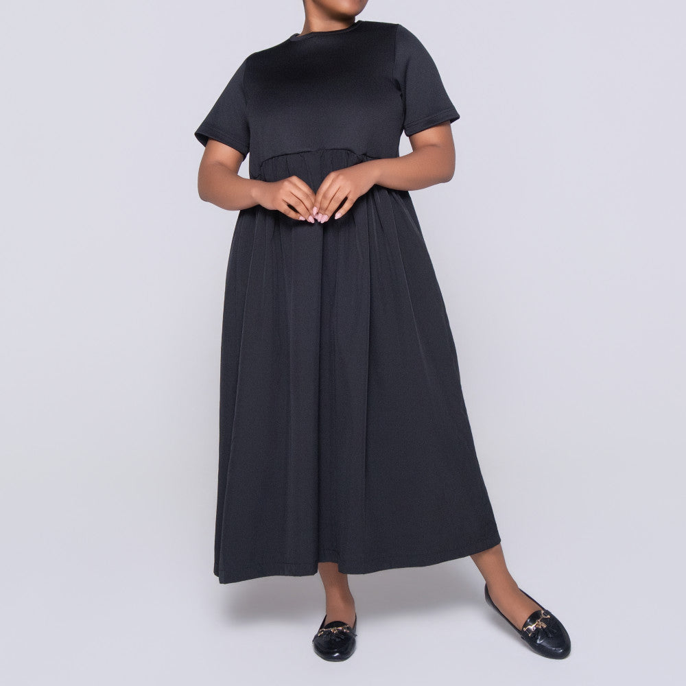 Plus Size Black Short Sleeve Dress