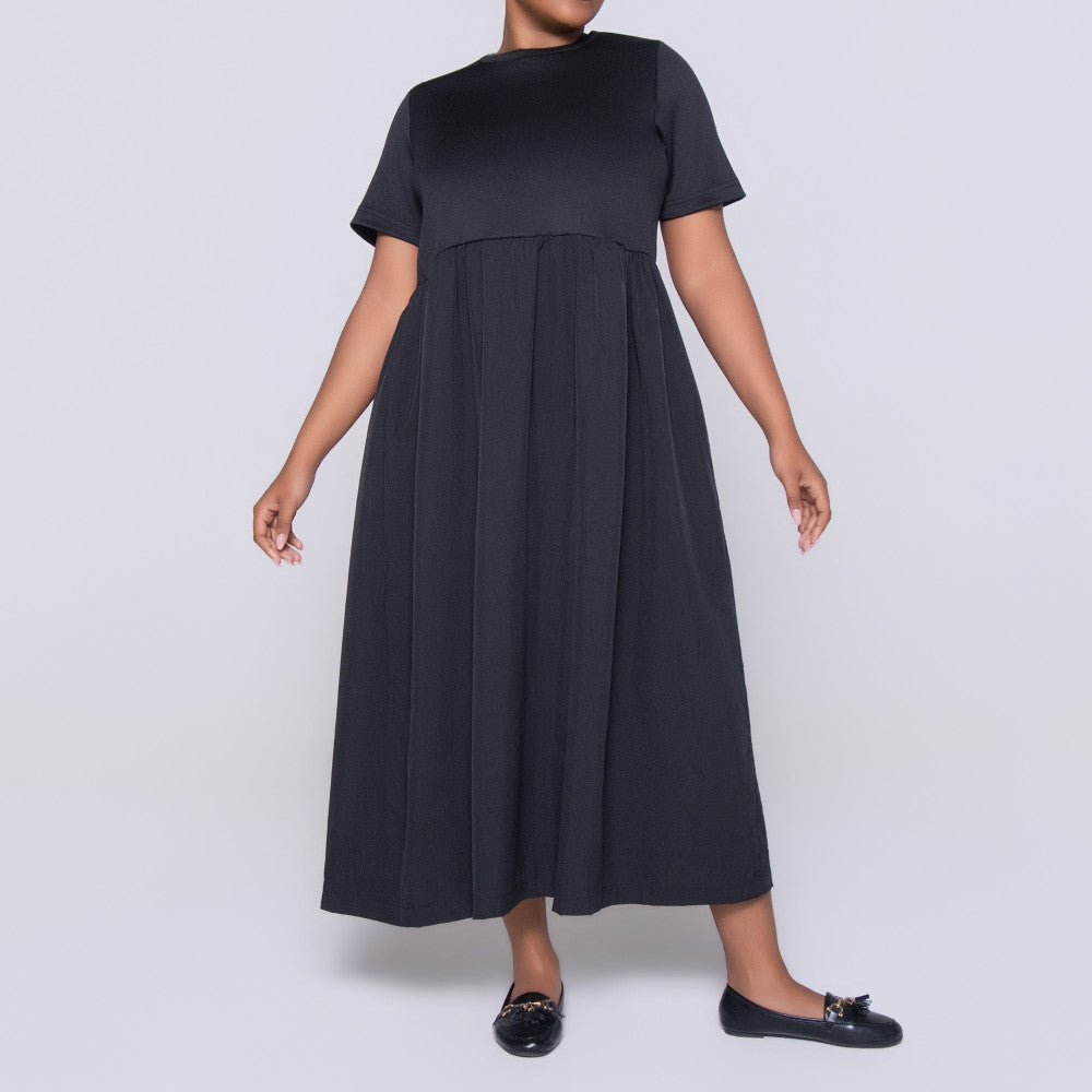 Plus Size Black Short Sleeve Dress