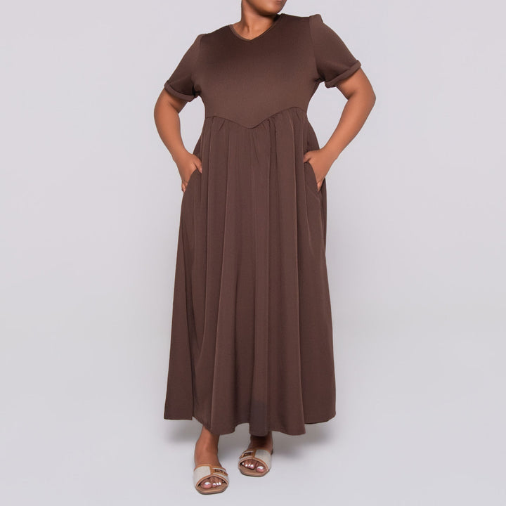 Plus Size Scuba Dress Contrast Dress