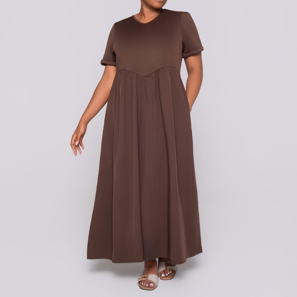 Plus Size Scuba Dress Contrast Dress