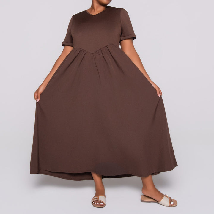 Plus Size Scuba Dress Contrast Dress