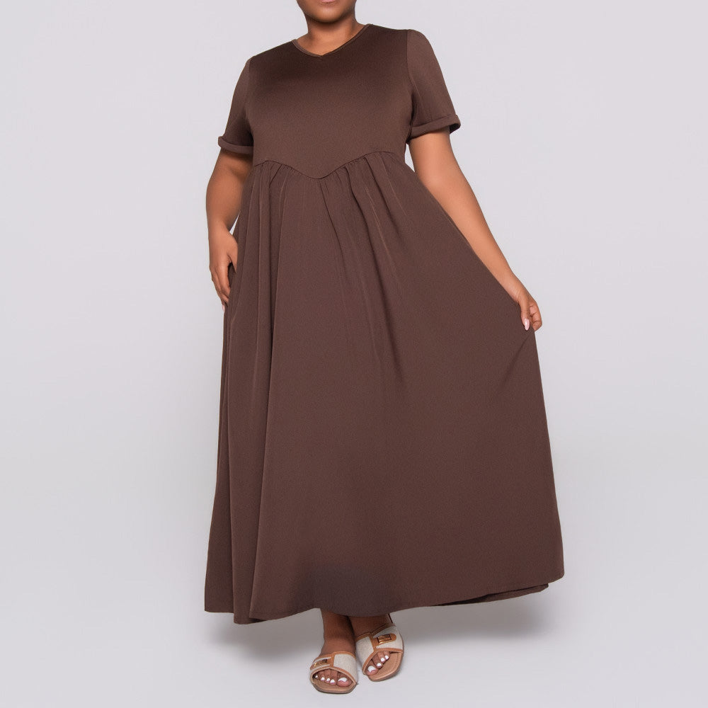 Plus Size Scuba Dress Contrast Dress