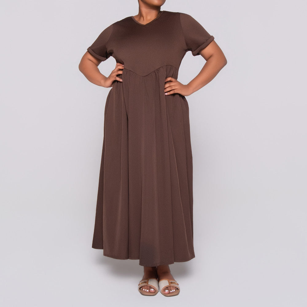 Plus Size Scuba Dress Contrast Dress