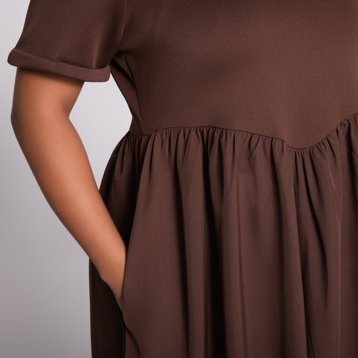 Plus Size Scuba Dress Contrast Dress