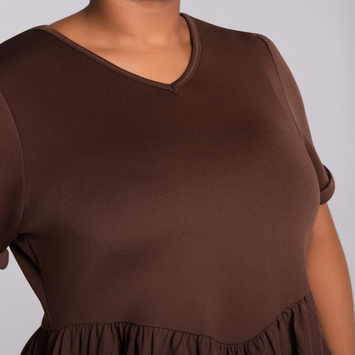 Plus Size Scuba Dress Contrast Dress