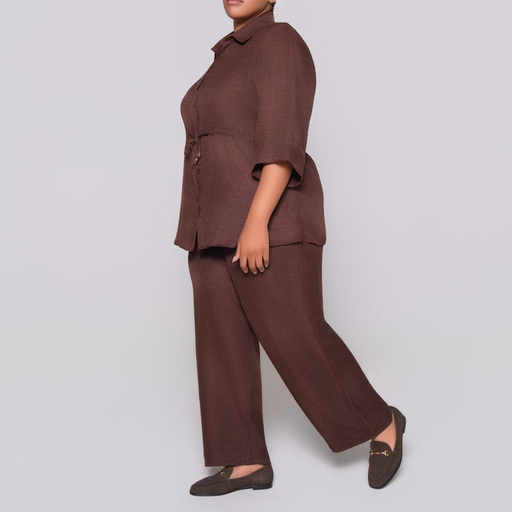 Plus Size Choc Drawcord Top